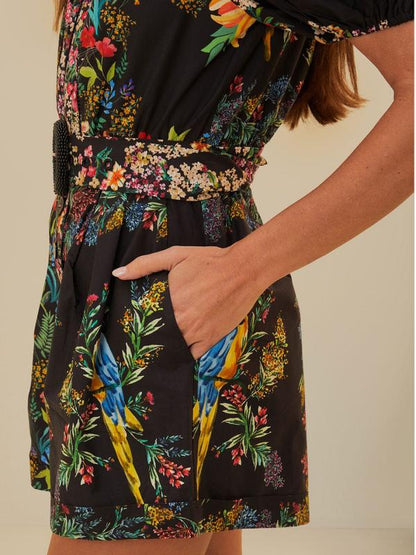 Delicate forest print floral organic cotton bodysuit