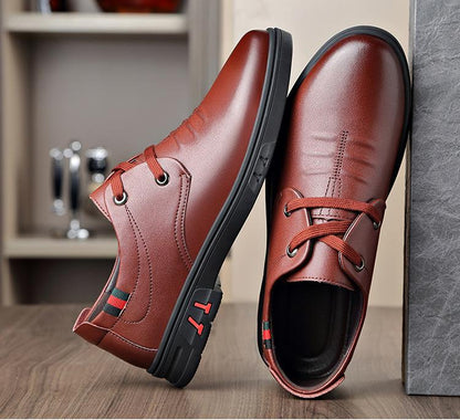 men's flat casual leather shoes