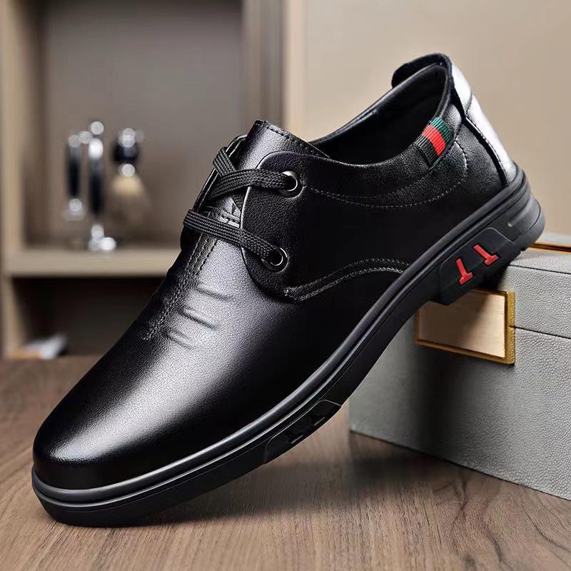 men's flat casual leather shoes