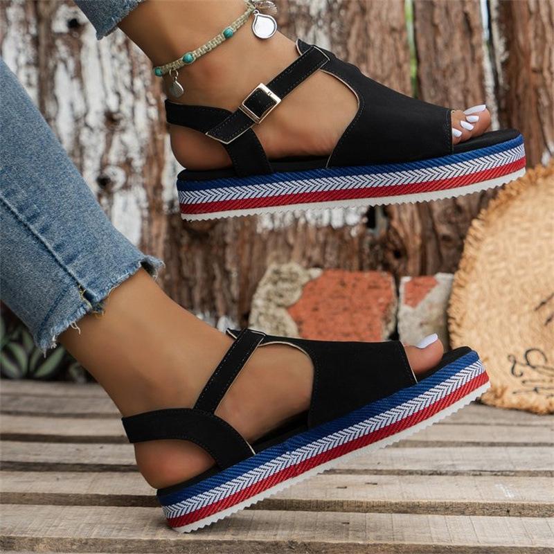 Women's Thick Bottom Buckle Fish Mouth Sandals