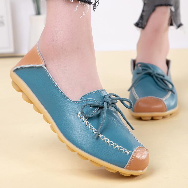 Women's Leather Flat Lace-Up Loafers