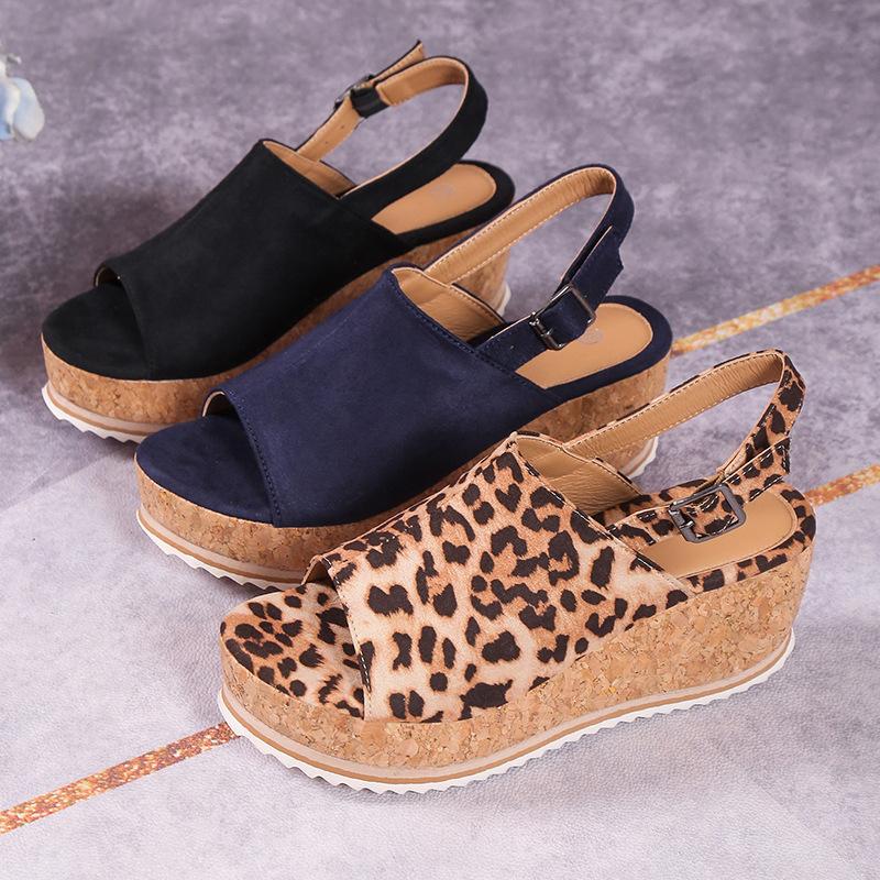 Braided Wedge Platform Heel Buckle Sandals