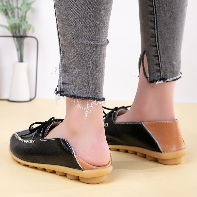 Women's Leather Flat Lace-Up Loafers