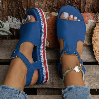 Women's Thick Bottom Buckle Fish Mouth Sandals