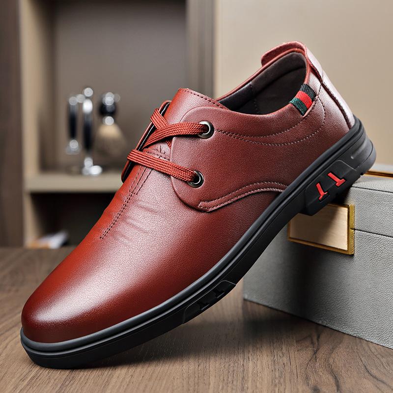 men's flat casual leather shoes