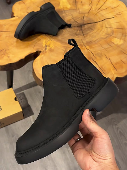 Men's Matte Carbon Black Suede Boots