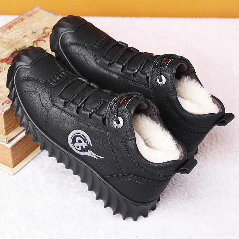 New Men's Cotton Shoes Thickened Snow Boots Dad's Shoes Plus Velvet Casual Shoes