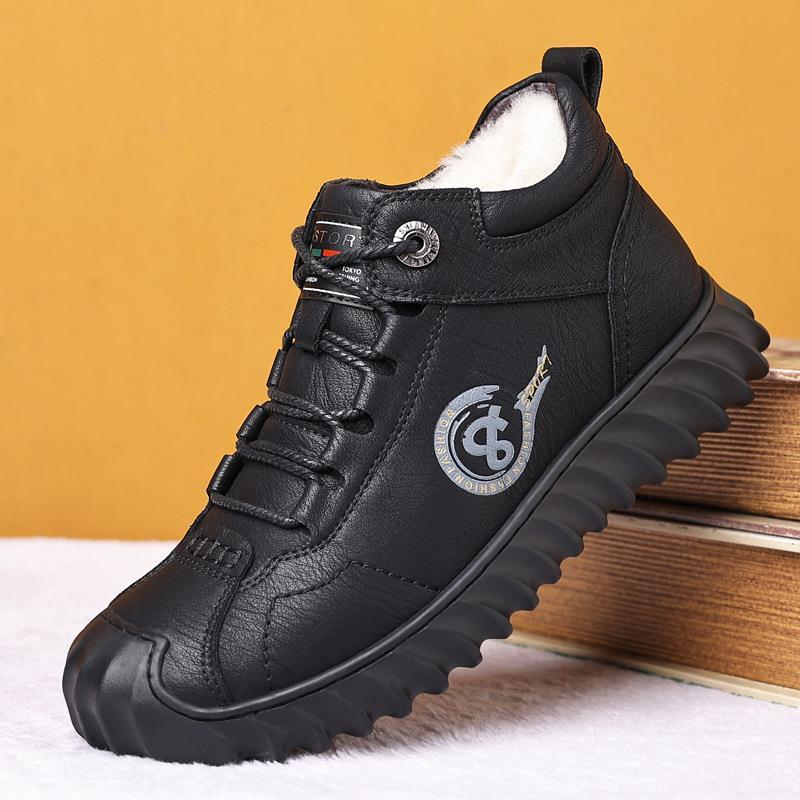 New Men's Cotton Shoes Thickened Snow Boots Dad's Shoes Plus Velvet Casual Shoes