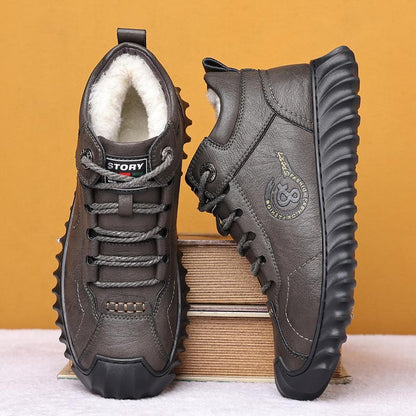 New Men's Cotton Shoes Thickened Snow Boots Dad's Shoes Plus Velvet Casual Shoes