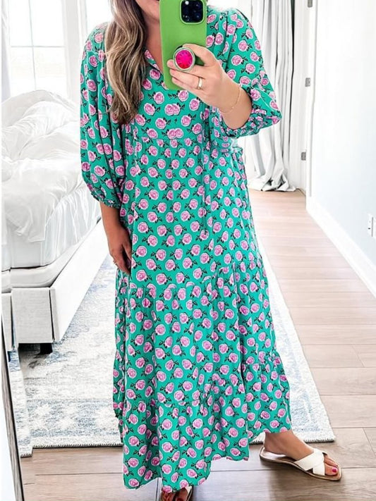 Floral Loose Casual Maxi Dress