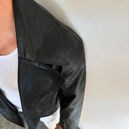 Men's Leather Jacket Vintage Coat