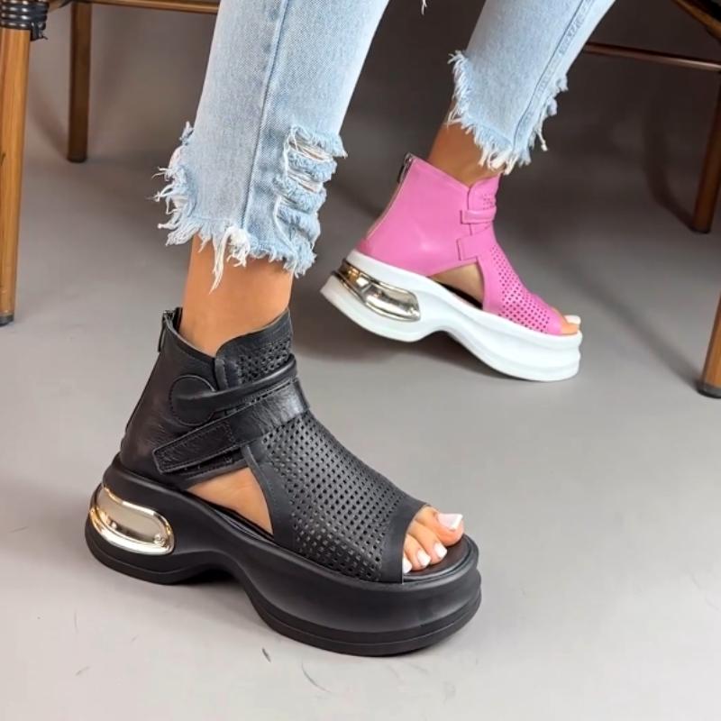 Comfortable Leather Hollow Mesh Sandals