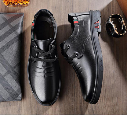 men's flat casual leather shoes