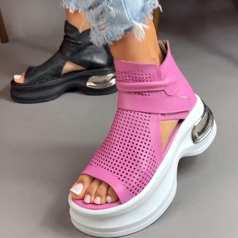 Comfortable Leather Hollow Mesh Sandals